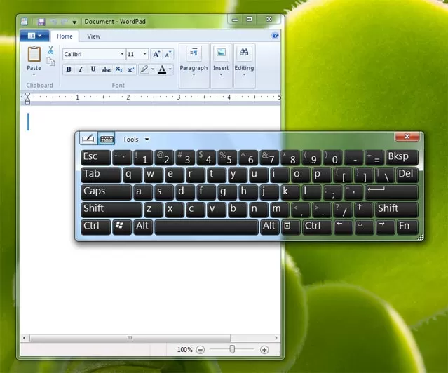 windows seven on screen Keyboard