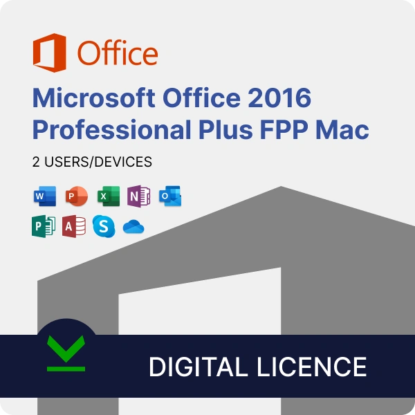 Microsoft Office 2016 Professional Plus FPP (2 Users)